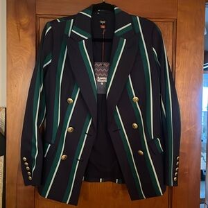 NWT Rowing Blazers for Target Navy Stripe Cotton Blend Blazer Size XS